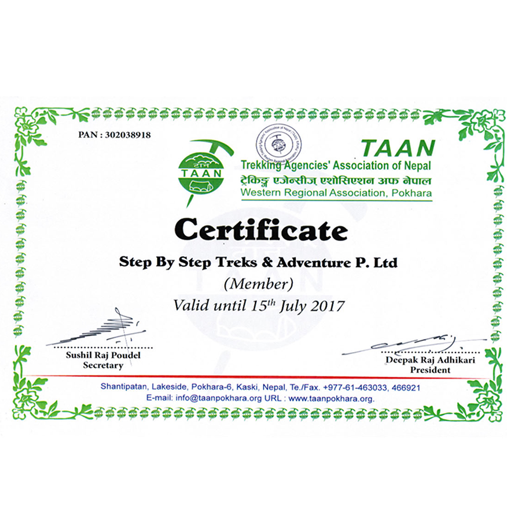 TAAN Certificate